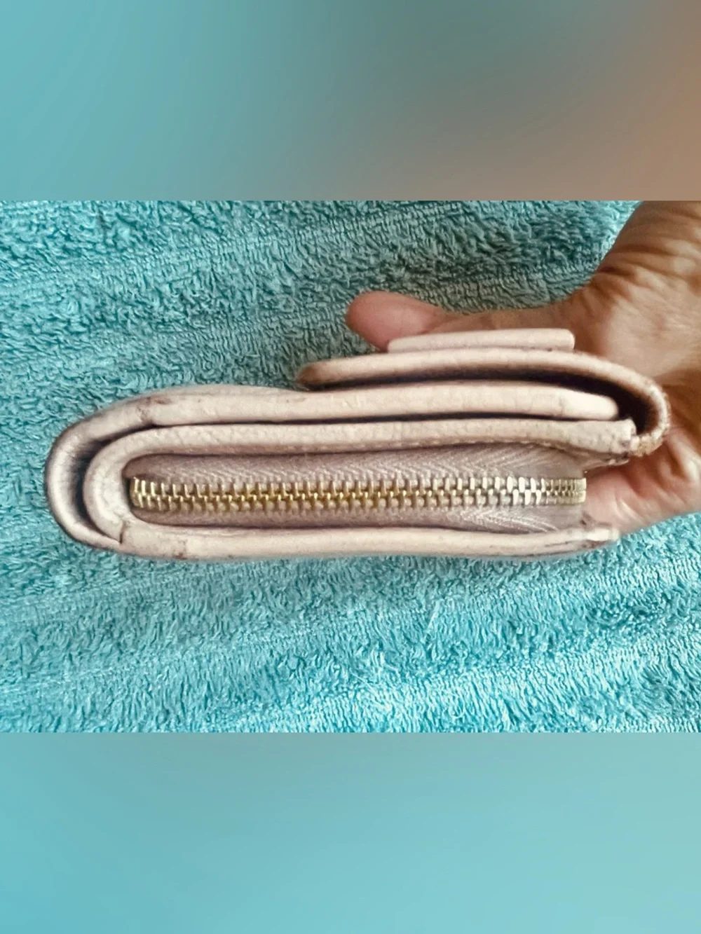 Miu Miu Madras Fiocco Trifold Wallet Blush Pink Leather Bow COA Authentic -GUC - Picture 12 of 15